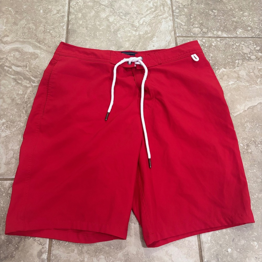 Abercrombie & Fitch Mens Red Stretch Board Shorts‎ Swim Trunks Size 30 110786